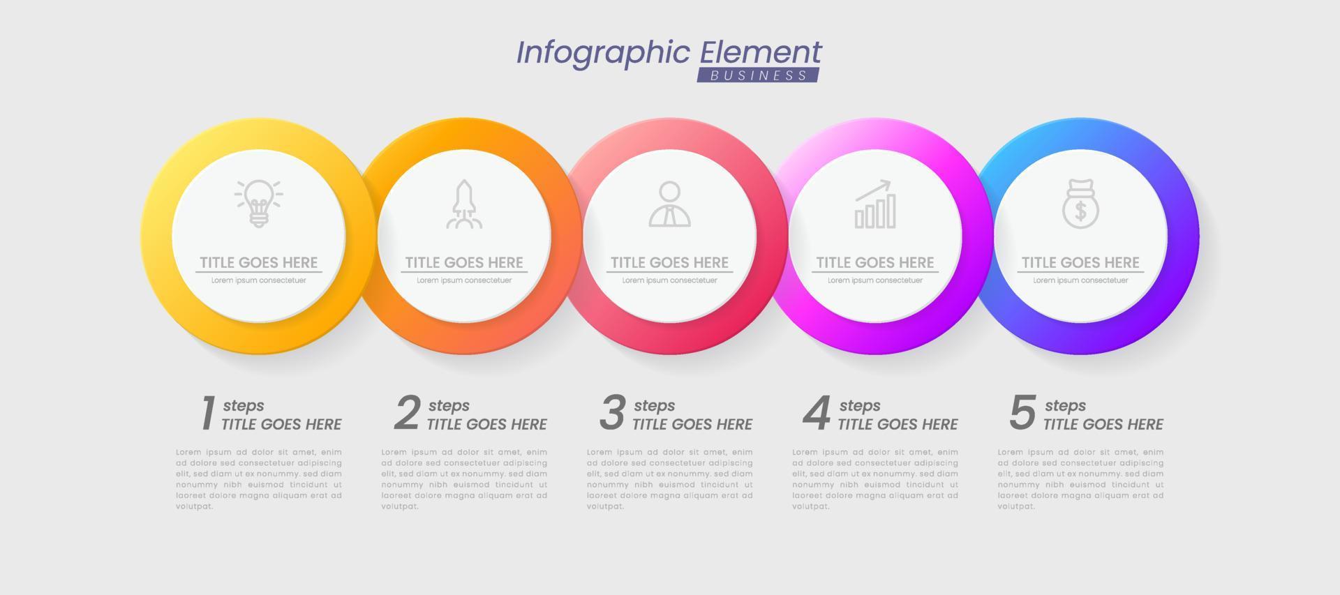 vektor infographic formgivningsmall med alternativ eller steg. kan användas för processdiagram, presentationer, arbetsflödeslayout, banner, flödesschema, infograf.