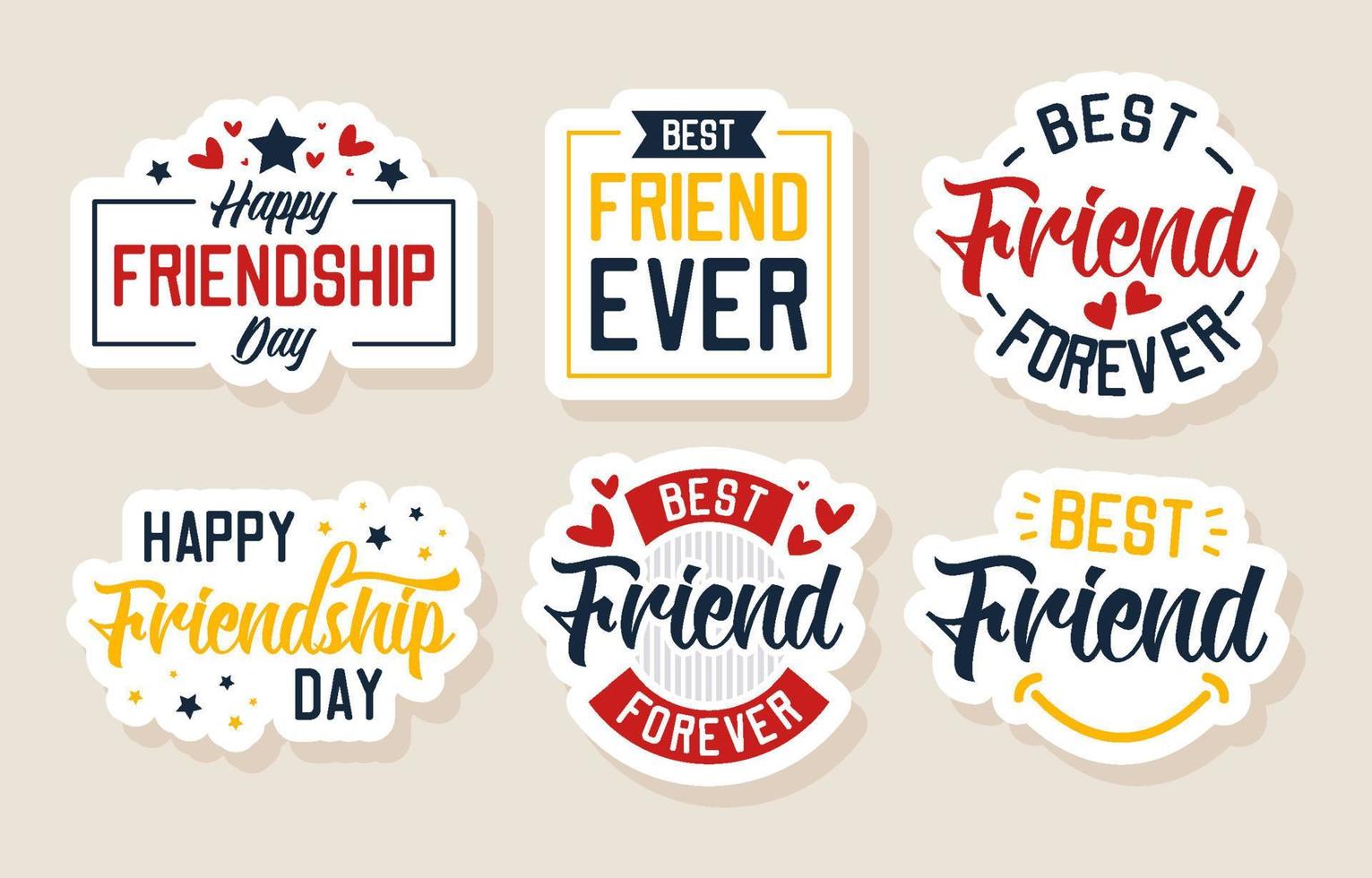 Happy Friendship Day Stickerset vektor