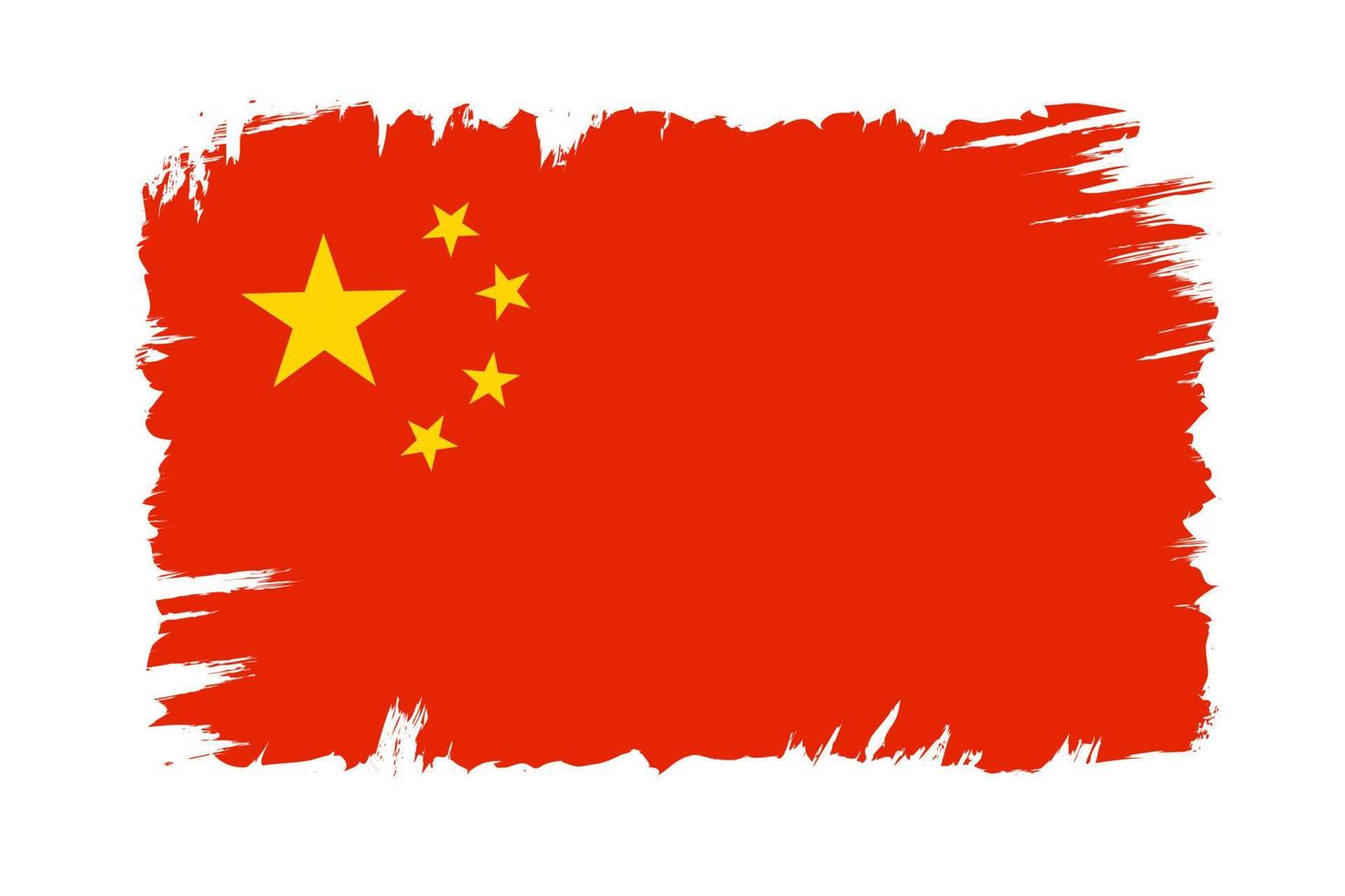Vektor-Vintage-China-Flagge. Vektor chinesische Flagge.