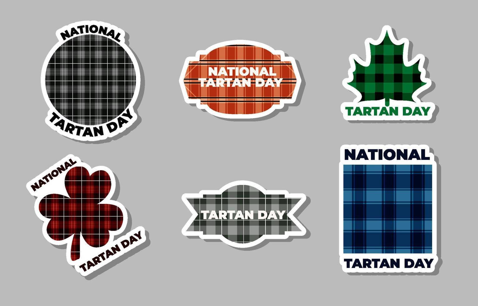 klistermärke set samling av tartan dag vektor