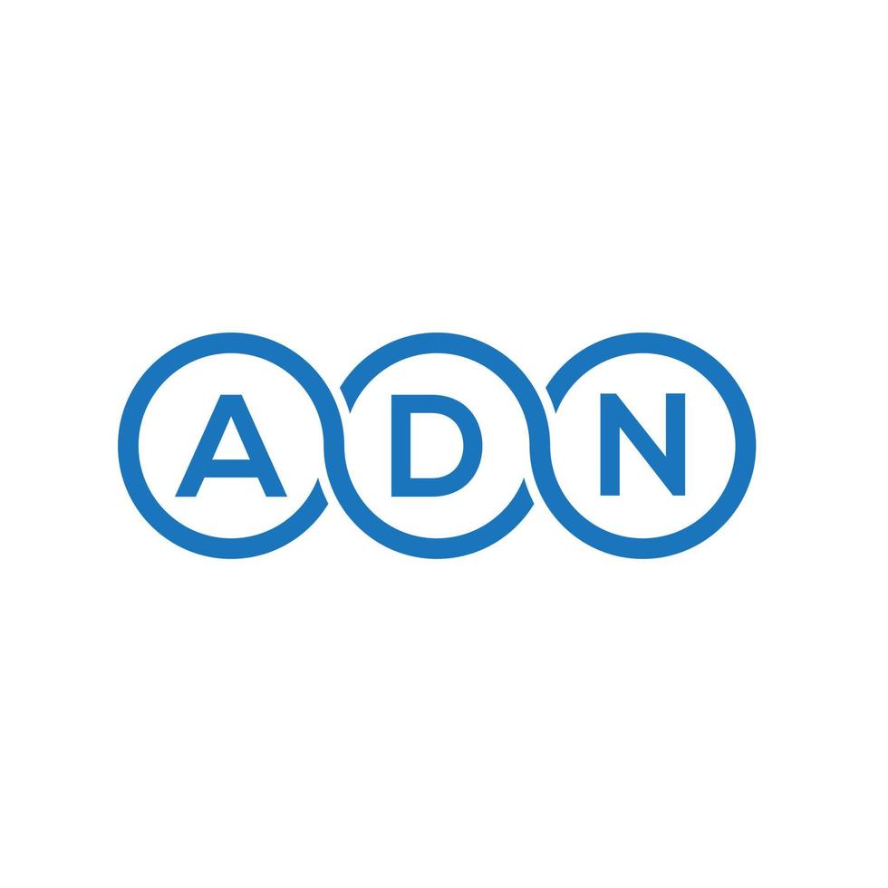 adn brev logotyp design på vit bakgrund. adn kreativa initialer brev logotyp koncept. adn bokstavsdesign. vektor