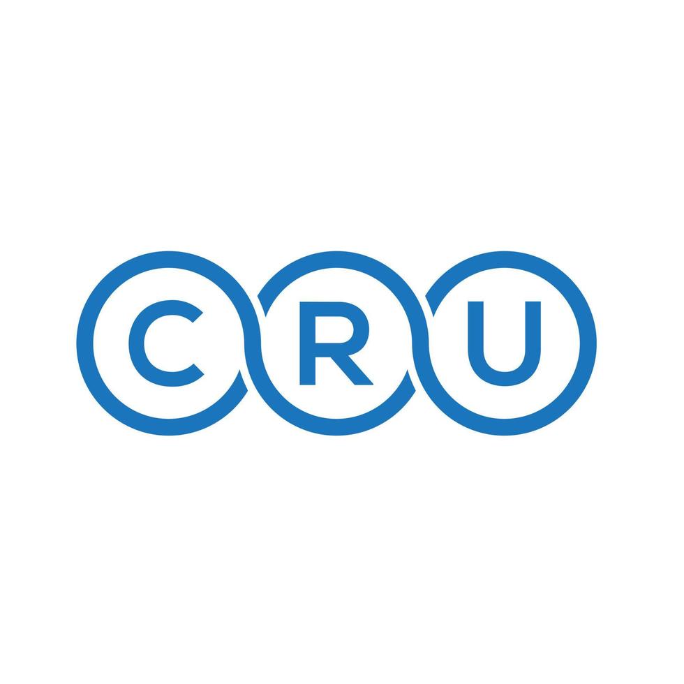 cru-Brief-Logo-Design auf weißem Hintergrund. cru kreative Initialen schreiben Logo-Konzept. Cru Briefgestaltung. vektor