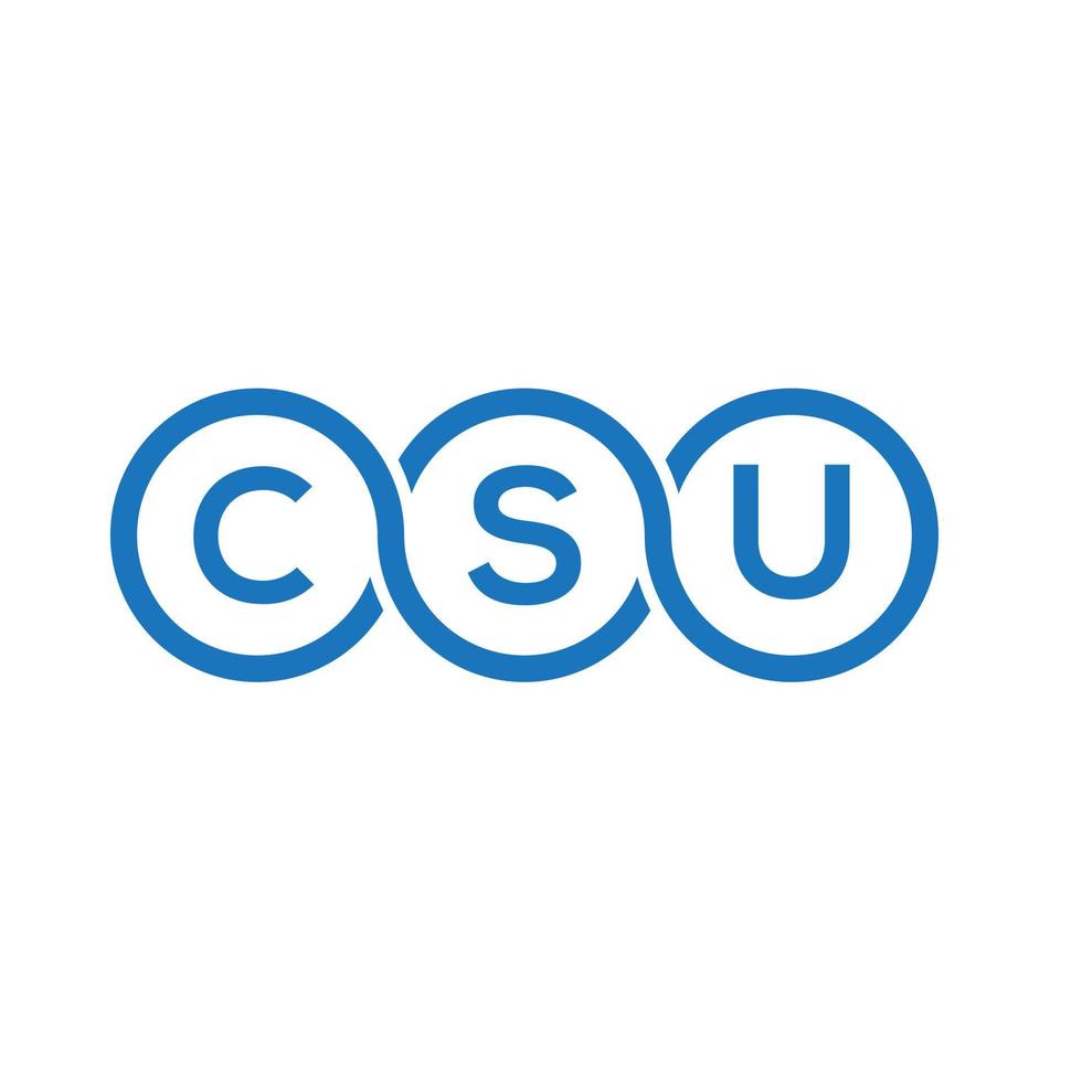 csu-Brief-Logo-Design auf schwarzem Hintergrund. csu kreative Initialen schreiben Logo-Konzept. csu Briefgestaltung. vektor