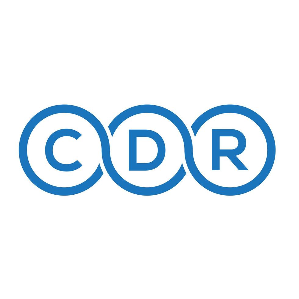 cdr-Brief-Logo-Design auf weißem Hintergrund. cdr kreative Initialen schreiben Logo-Konzept. cdr Briefgestaltung. vektor