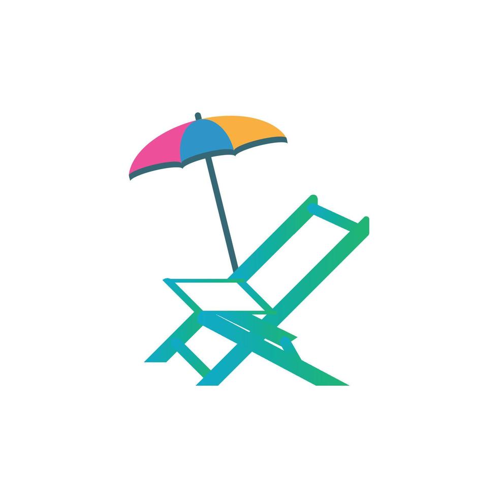 Regenschirm Tisch Meer Logo Vektor