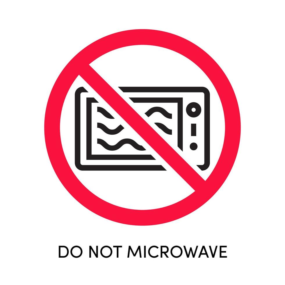 mikrovågsugn inte etikett vektor