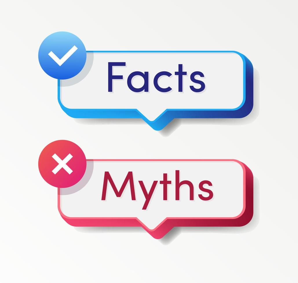 fakta vs myter realistisk stil vektor