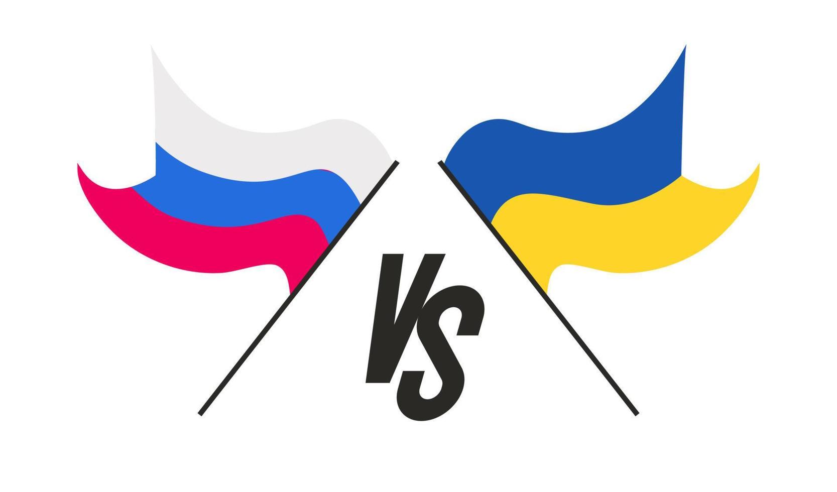 russisch gegen ukraine flaggenvektorillustration 10 eps vektor