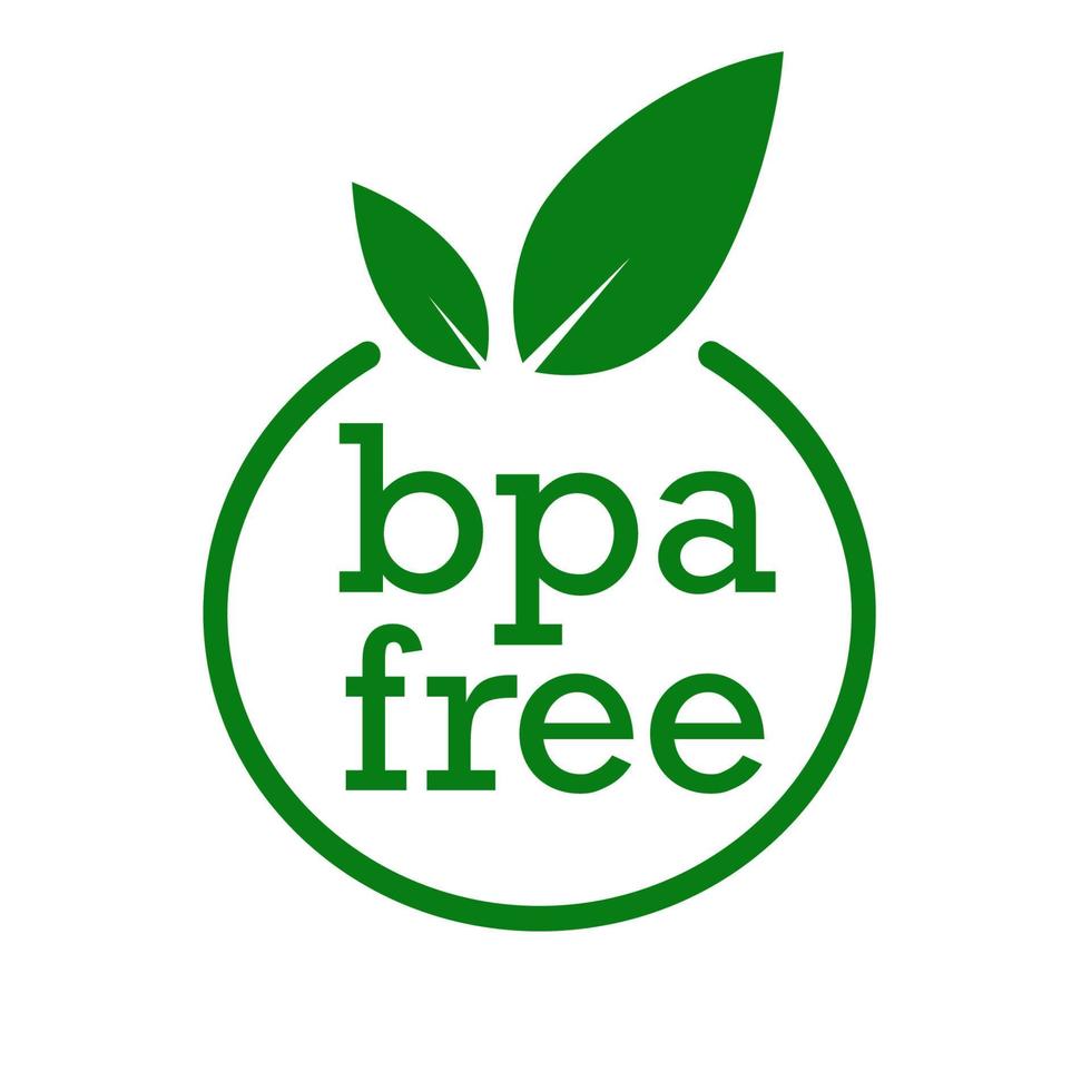 BPA-freies Etikett mit Blättern - keine Phthalate und kein Bisphenol A vektor