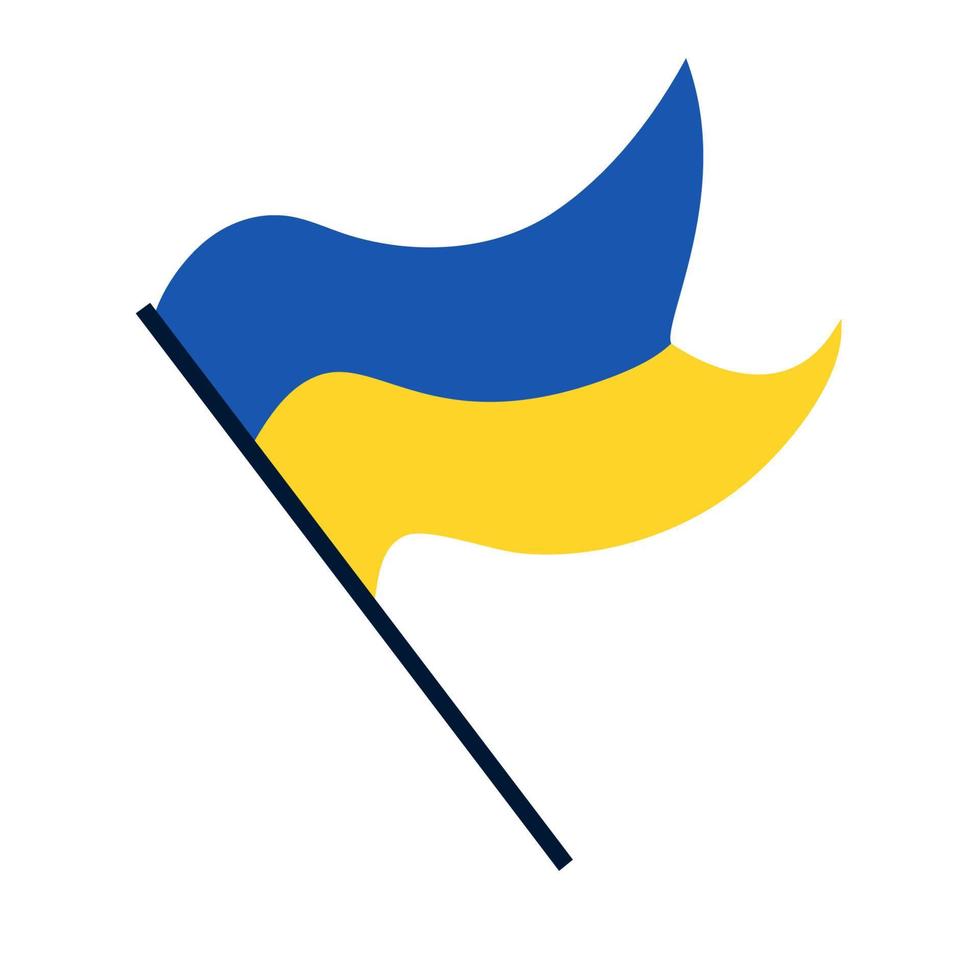 Ukraina flagga isolerad på vit bakgrund vektor