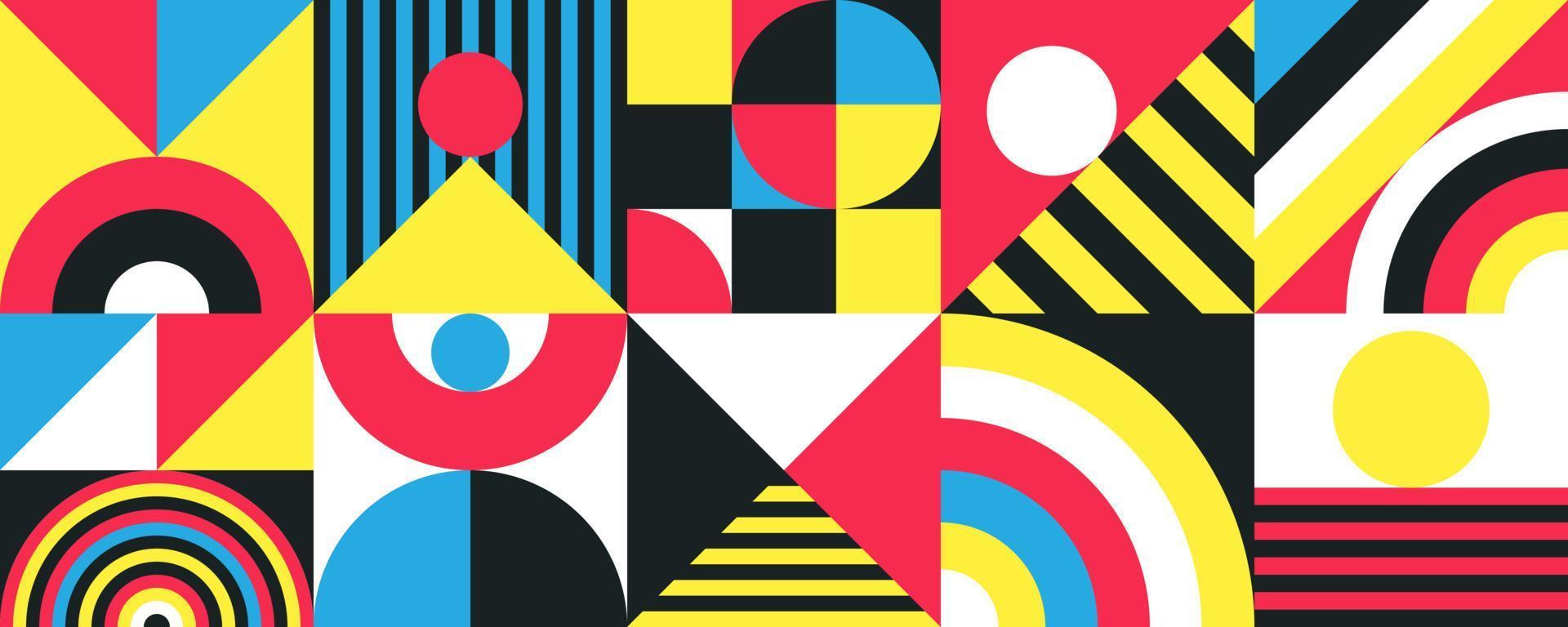 abstrakt bauhaus vektor banner minimal 20-talet geometrisk stil