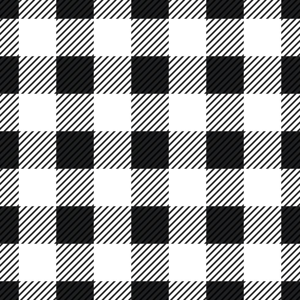 gingham mönster rutiga plädar svart vit färg vektor