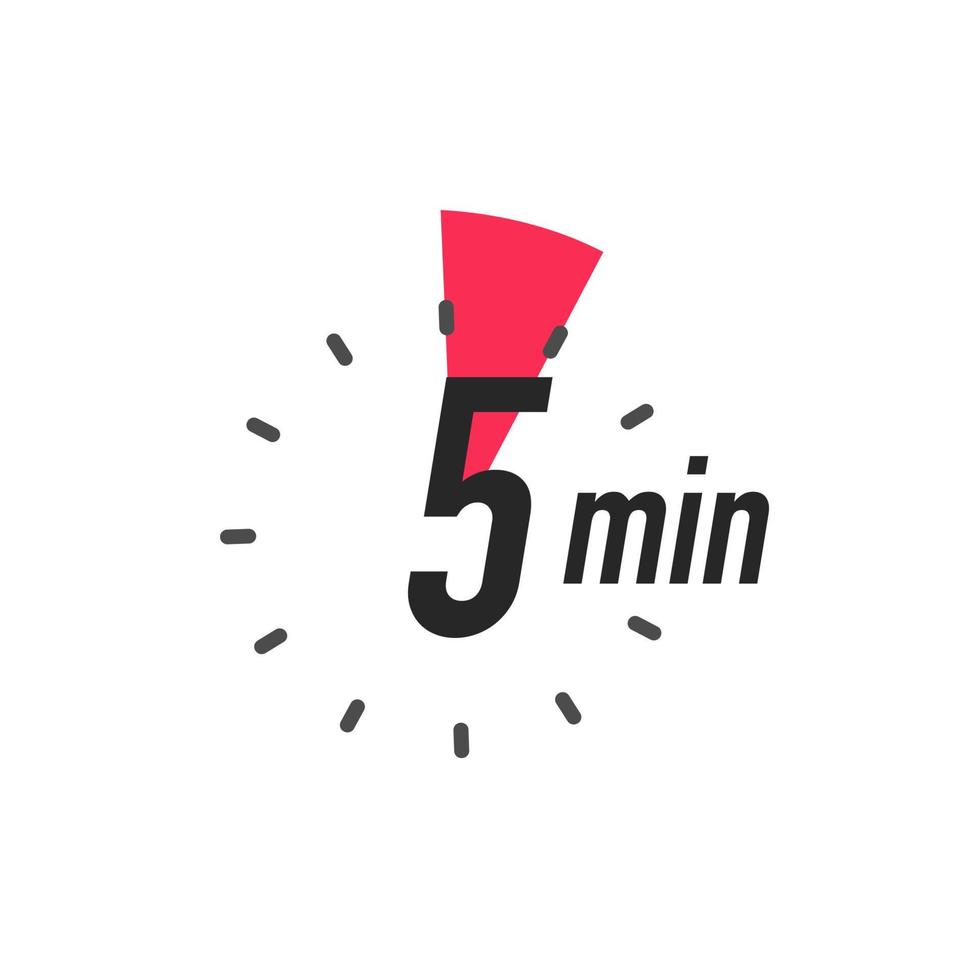Symbol 5-Minuten-Timer-Farbstil vektor