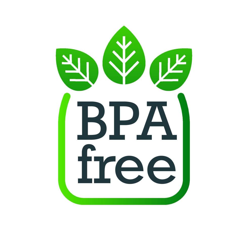 BPA-freies Etikett mit Blättern - keine Phthalate vektor