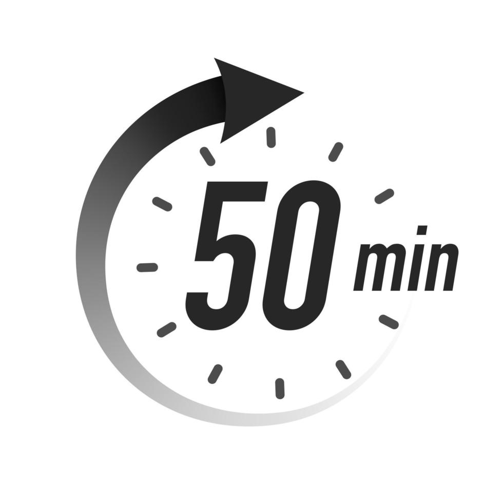 50 timer minuter symbol svart stil vektor