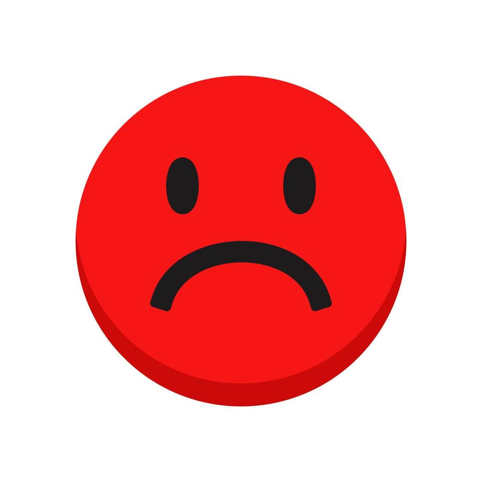 trauriges Gesicht Emoji isoliert auf weißem Hintergrund vektor