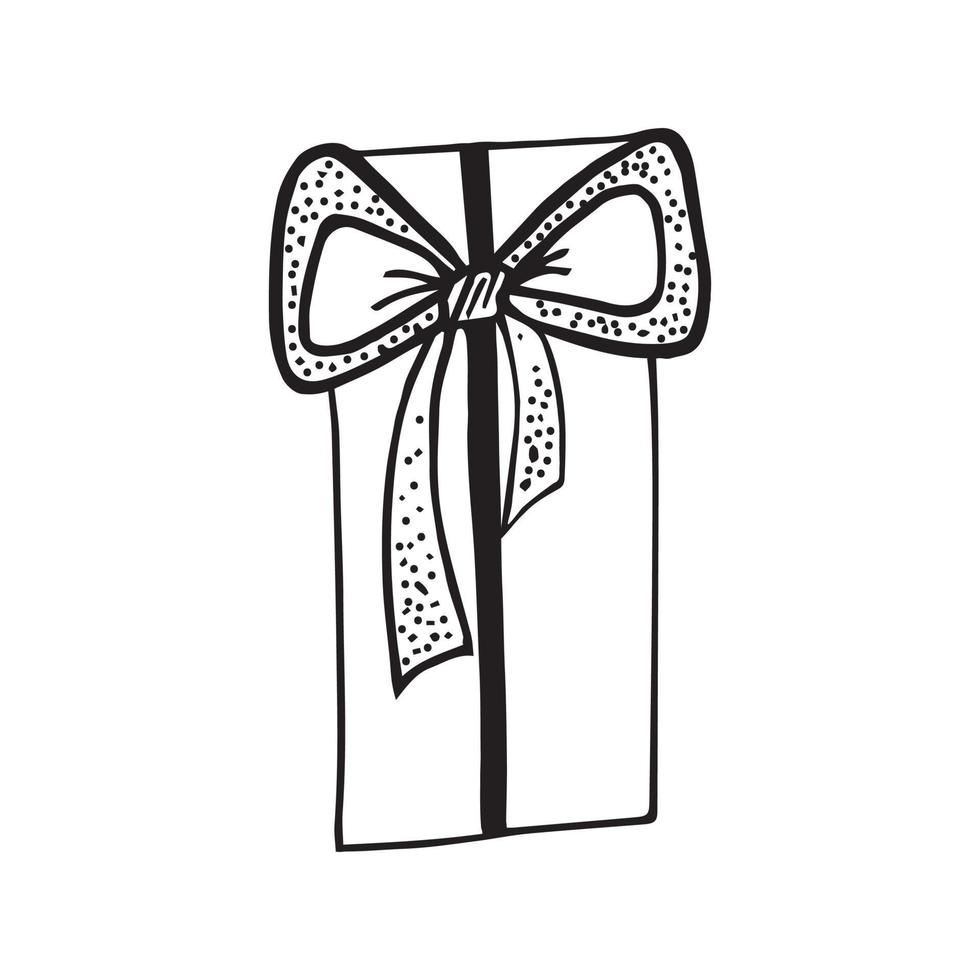 doodle stil presentförpackning vektor