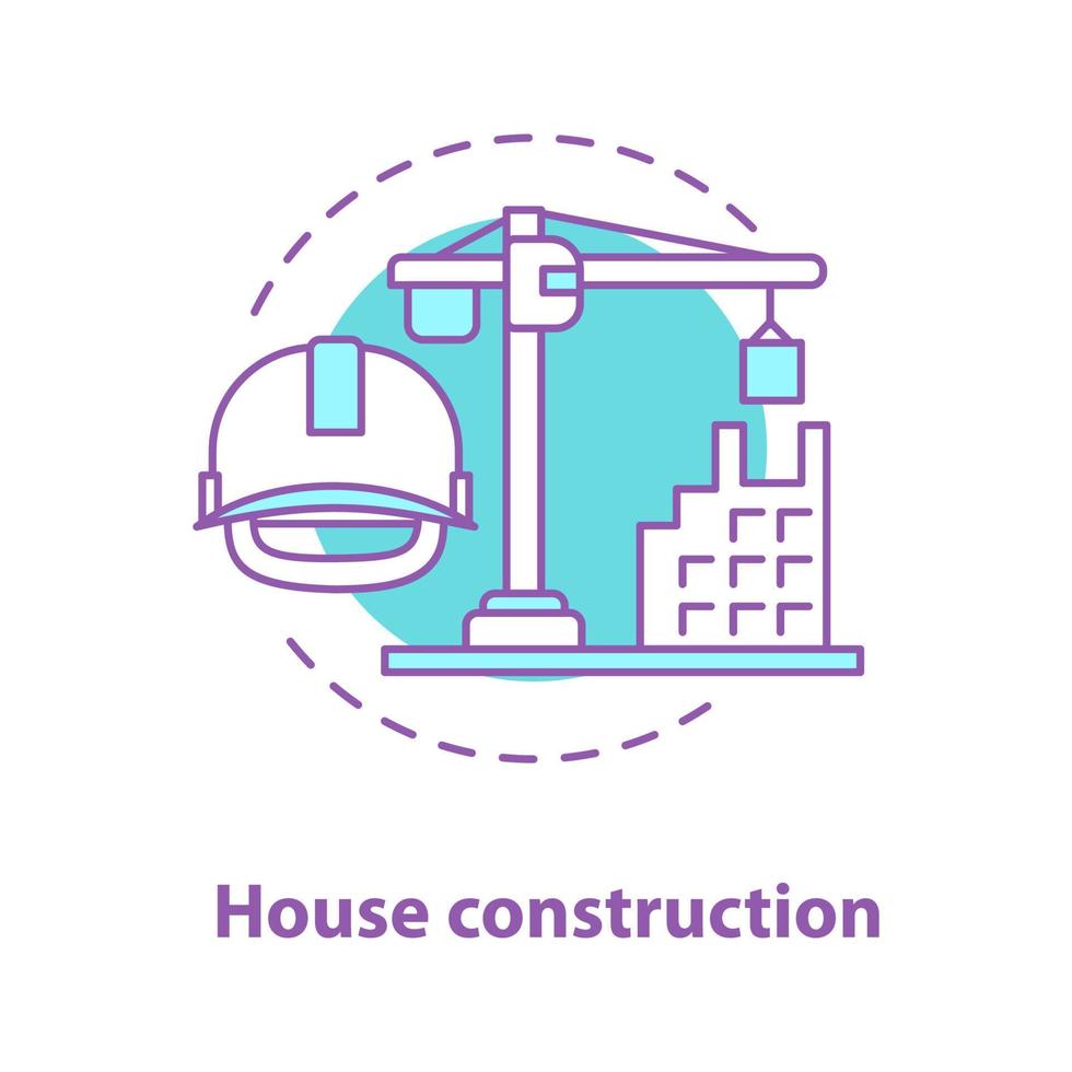 hus konstruktion koncept ikon. byggnadsutveckling idé tunn linje illustration. vektor isolerade konturritning