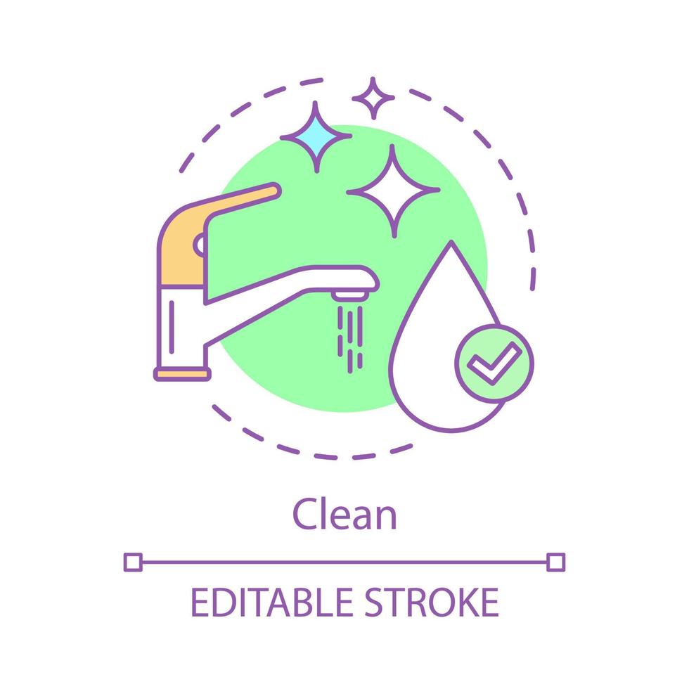 dricksvatten koncept ikon. rengöring och sanitära idé tunn linje illustration. dricksvattenförsörjning. rening. vektor isolerade konturritning. redigerbar linje