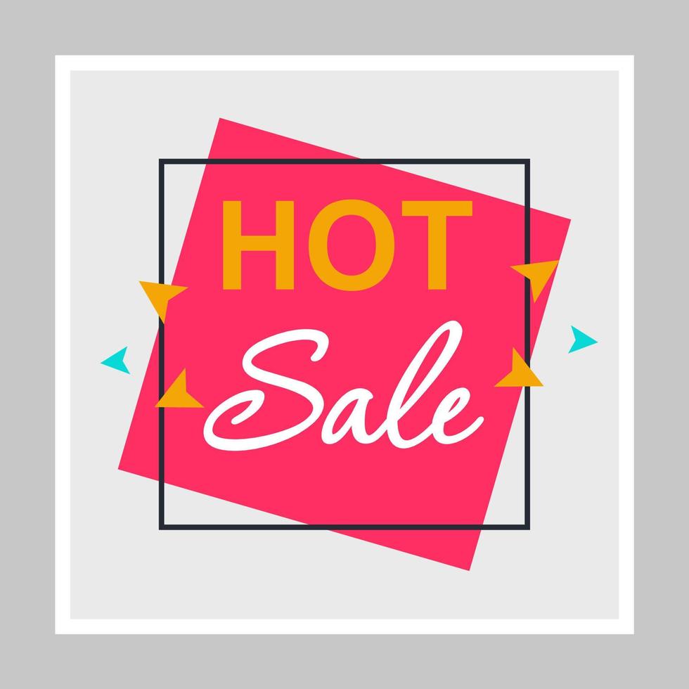 Hot Sale Social Media Posts Mockup. Einkaufen. Werbebanner-Designvorlage. Booster für soziale Netzwerke, Inhaltslayout. isolierter werberahmen, rahmen mit copyspace, schlagzeilen, lineare symbole vektor