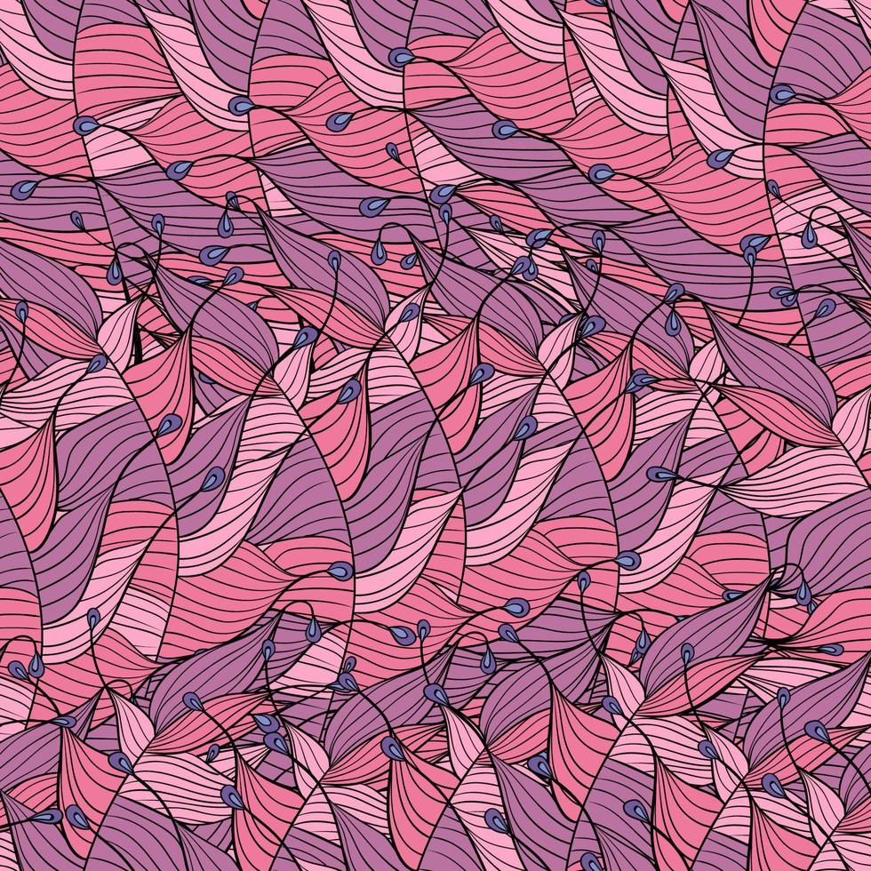 Nahtloser Musterhintergrund mit abstrakten Blättern und Blumen vektor
