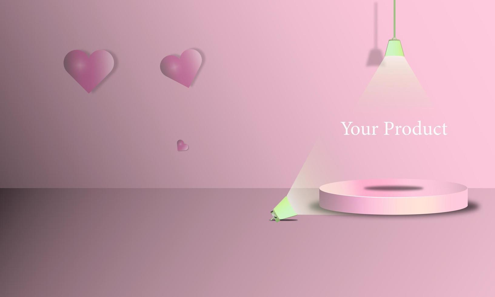 Rosa 3D-Podium-Hintergrund für Poto-Produkte Store Illustasi Produktkatalog, Vektordesign eps 10 vektor