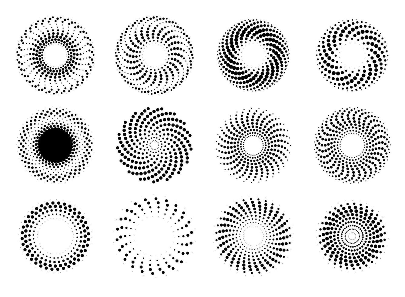 vacker gradient cirkel halvton för bakgrundsdekoration komisk vektor