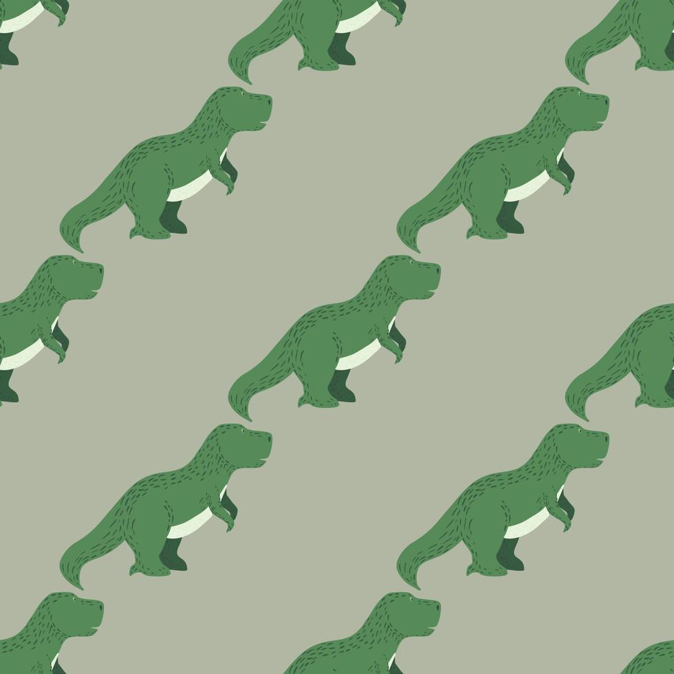 seamless mönster söt t-rex dino. bakgrund av roliga dinosaurier i doodle stil. vektor