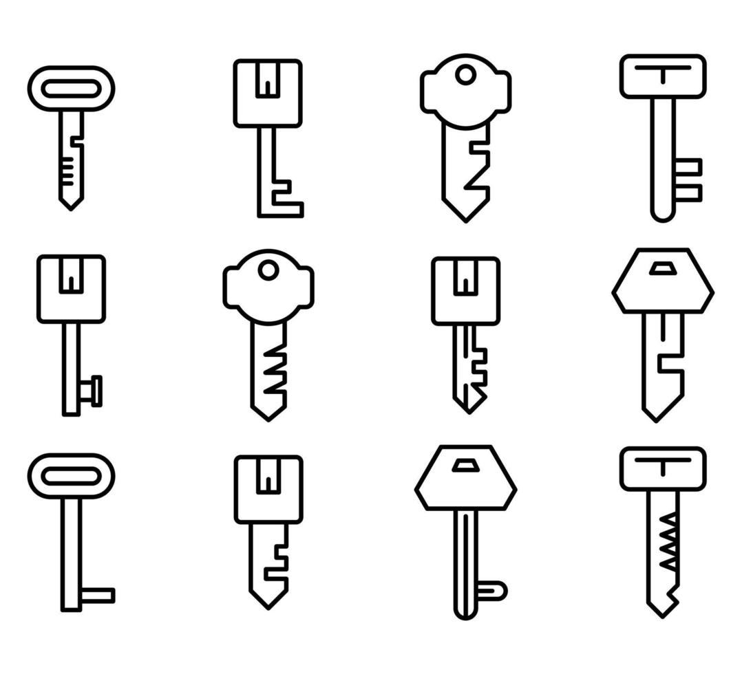 Schlüsselsymbole gesetzt vektor