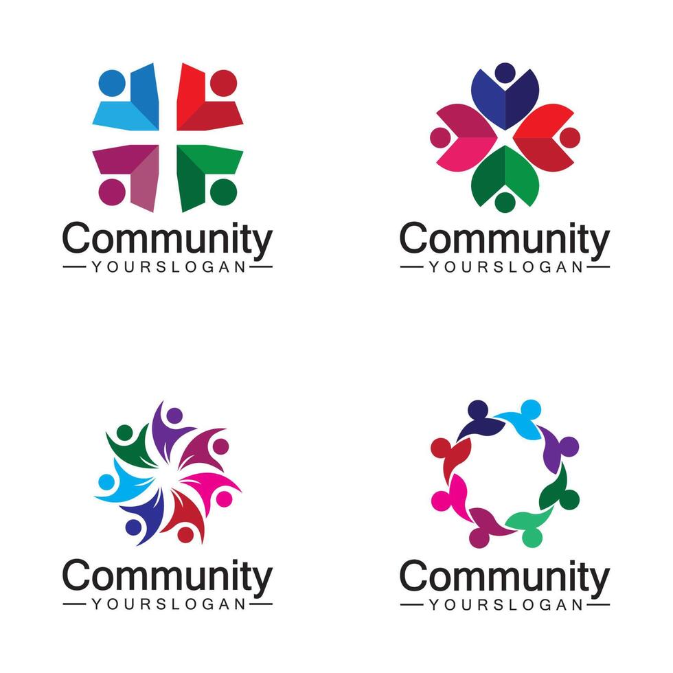 Community-Logo-Designvorlage für Teams oder Gruppen. Netzwerk- und Social-Icon-Design vektor