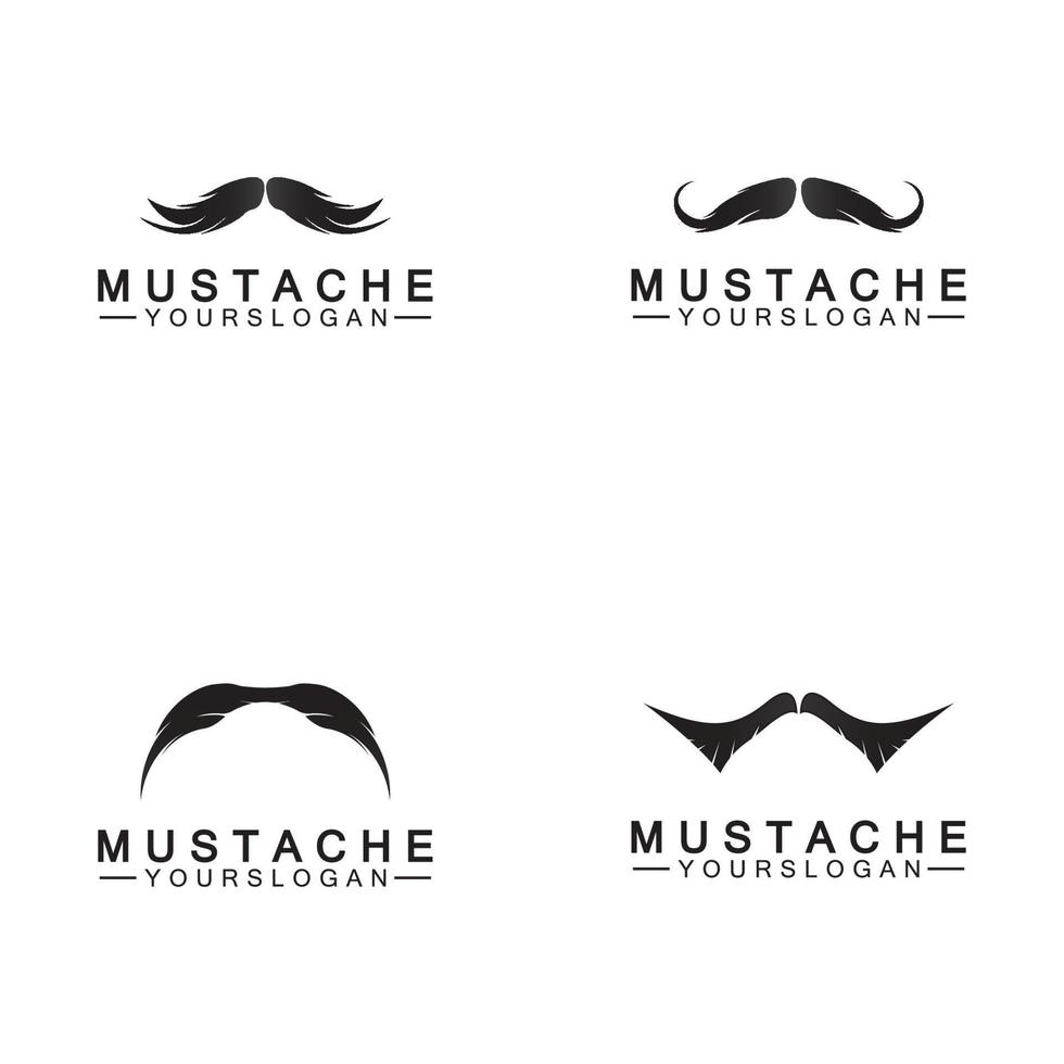 mustasch vektor ikon logotyp formgivningsmall