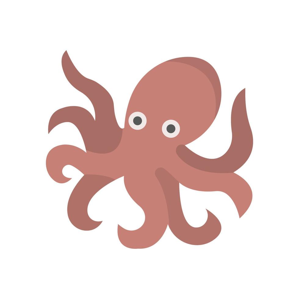 Oktopus-Tiervektorsymbol, das für kommerzielle Arbeiten geeignet ist und leicht geändert oder bearbeitet werden kann vektor