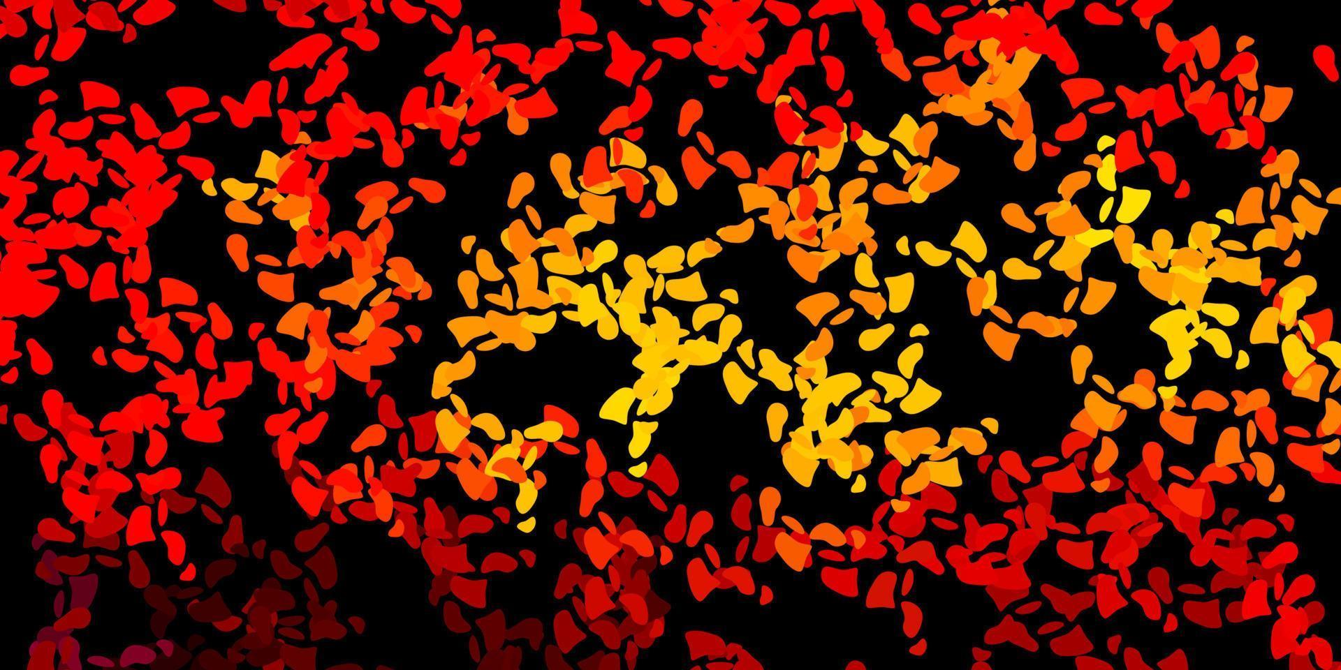 dunkelrosa, gelbes Vektormuster mit abstrakten Formen. vektor