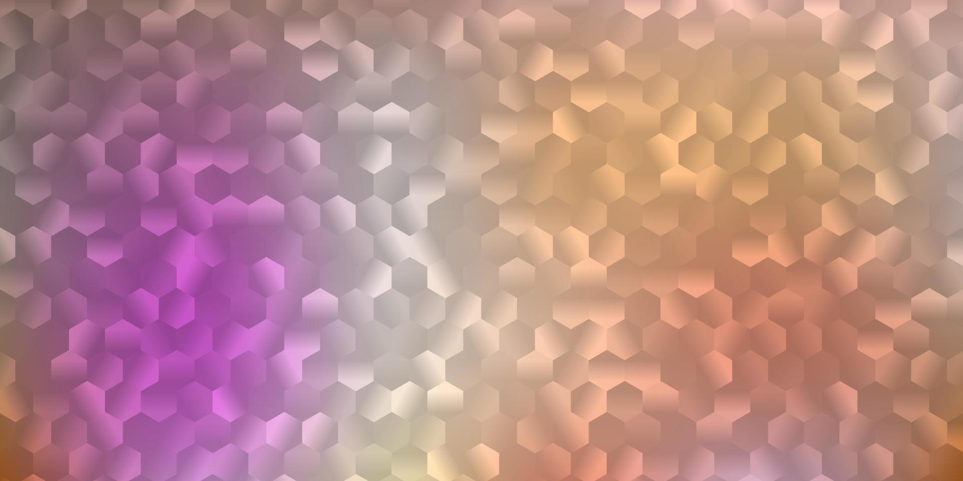 ljusrosa, gul vektorbakgrund med ett parti hexagoner. vektor