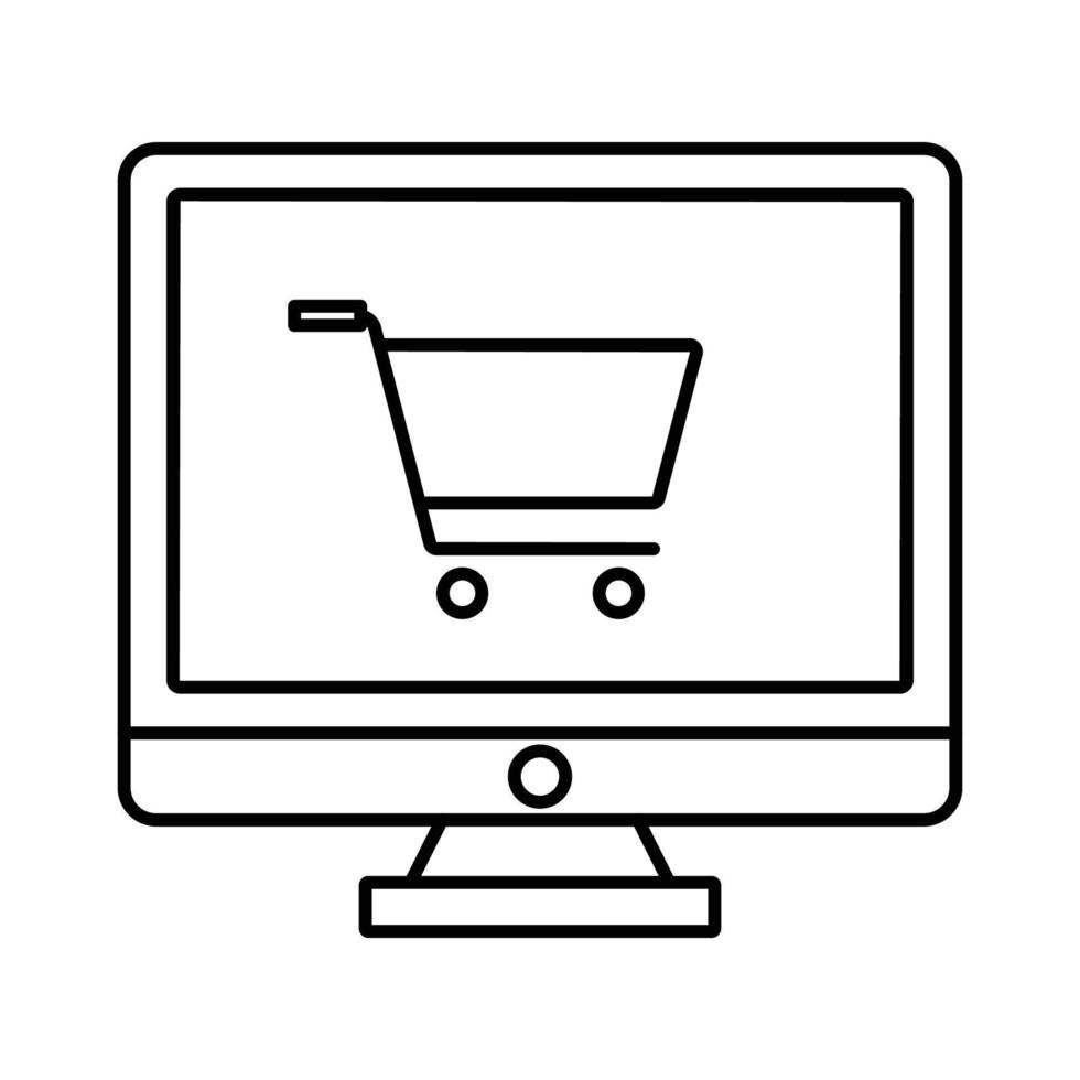 Online-Warenkorb-Vektorsymbol, das für kommerzielle Arbeiten geeignet ist und leicht geändert oder bearbeitet werden kann vektor