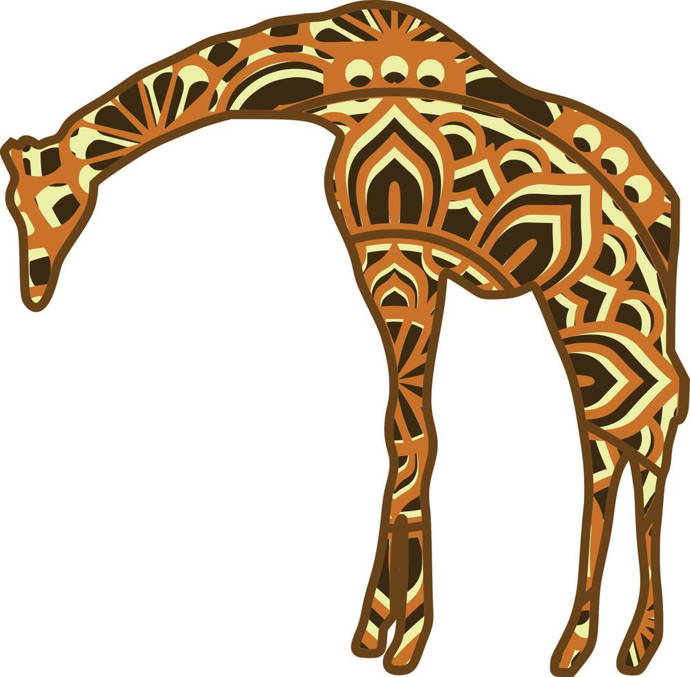 Giraffe, 4 Schichten, Mandala, perfekt für einen Laserschneider vektor
