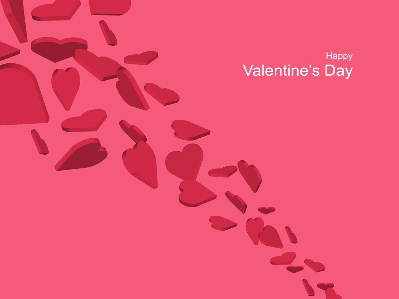 3D-Herzen-Banner. rote Herzen fließen in die Luft. hintergrund für valentinstag, hochzeit, frau oder muttertag. vektor