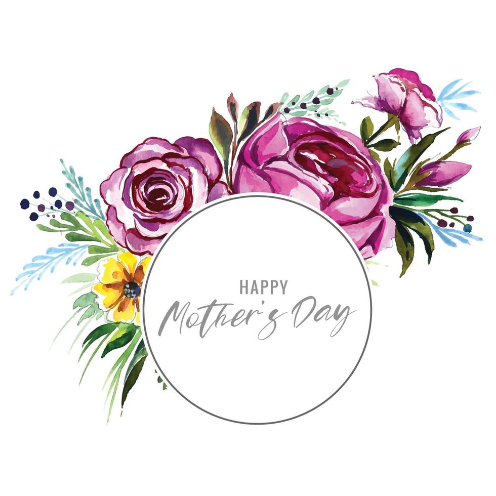 dekorativa blommor mors dag firande kort bakgrund vektor