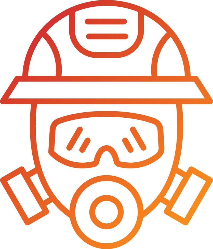 Feuerwehrmann-Masken-Icon-Stil vektor