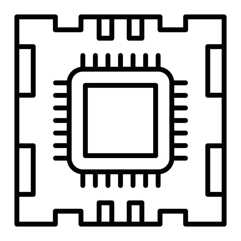 mikroprocessor ikon stil vektor