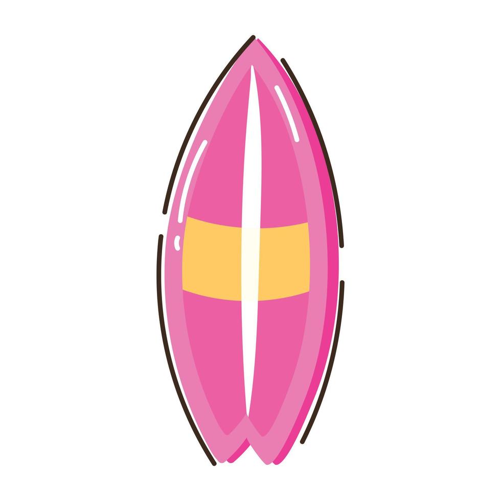 Holen Sie sich dieses editierbare flache Doodle-Symbol des Surfbretts vektor