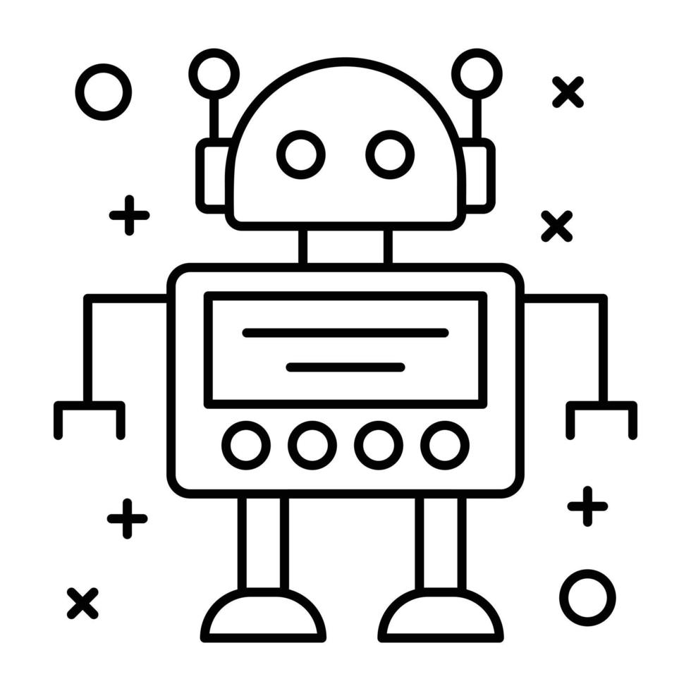 ein praktisches lineares Icon-Design der Roboterkapsel vektor