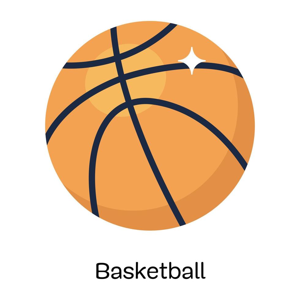en högkvalitativ platt ikon för basket vektor
