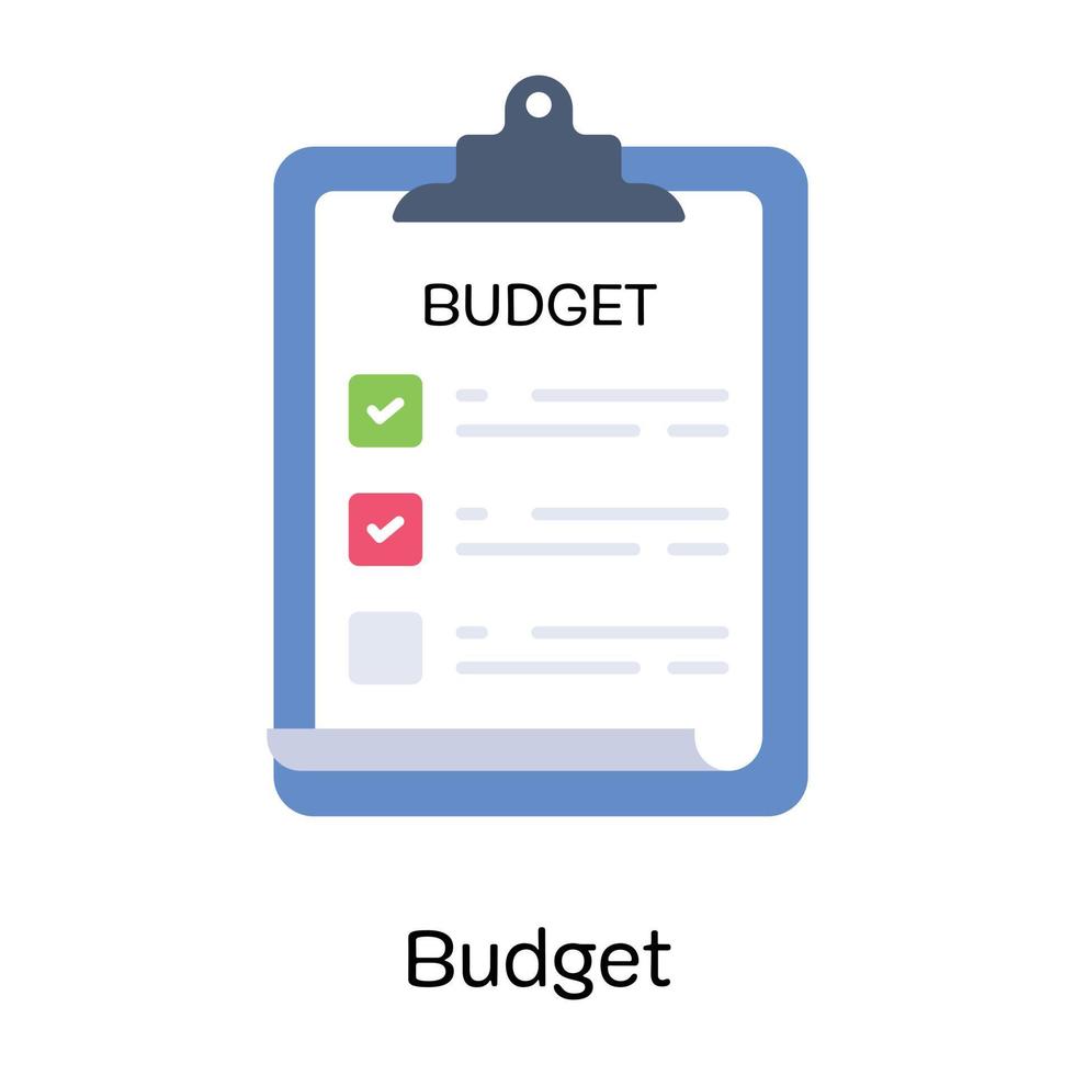 Budgetliste flaches Symbol im Vektorformat vektor