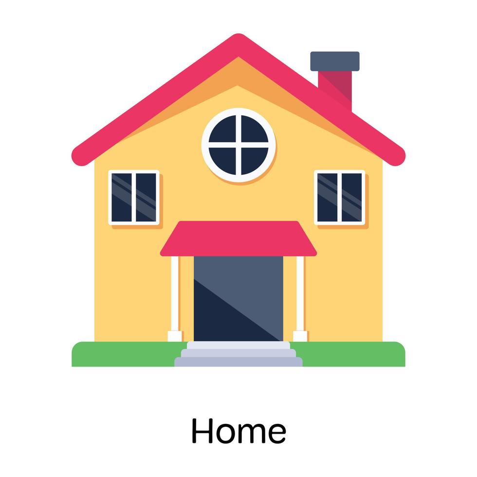 ein handliches flaches Icon-Design von zu Hause vektor