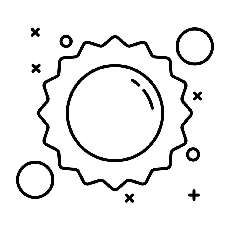 en väldesignad linjär ikon för solen vektor