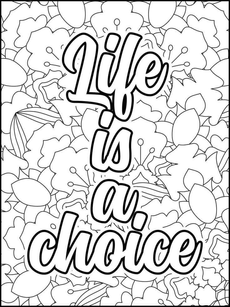 motiverande citat målarbok. inspirerande citat målarbok. positiva citat målarbok. bra vibrationer. motiverande svordom. motiverande typografi. vektor