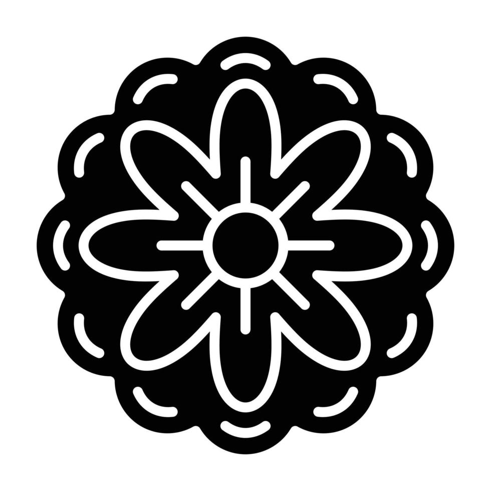 blomma ikon stil vektor