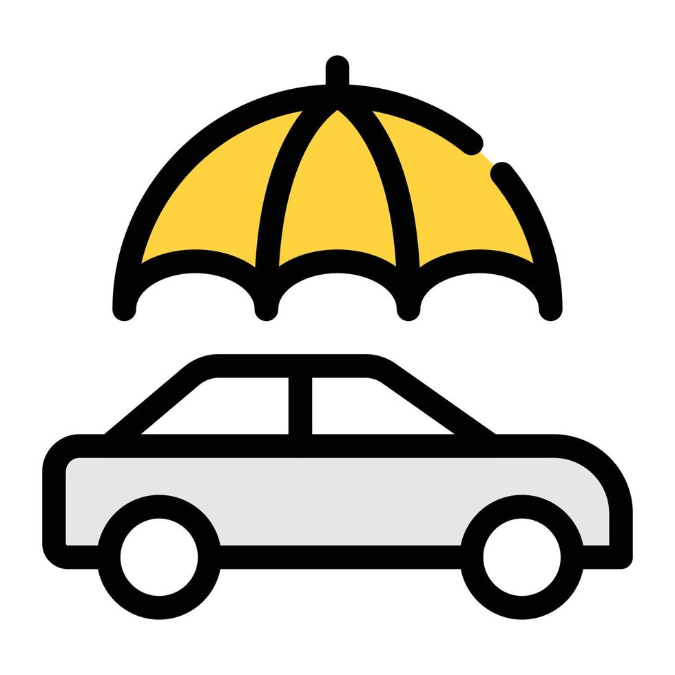 Autoschutz-Vektorillustration auf einem Hintergrund. Premium-Qualitätssymbole. Vektorsymbole für Konzept und Grafikdesign. vektor
