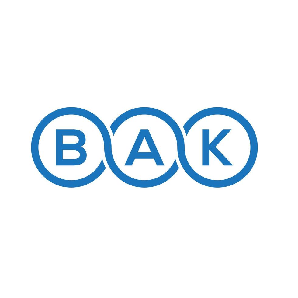Bak-Brief-Logo-Design auf weißem Hintergrund. Bak kreative Initialen schreiben Logo-Konzept. Bak-Brief-Design. vektor